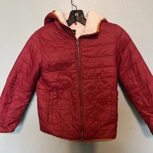 Land Ends Winter Jacket Kids fair condition burgundy play jacket chore jacket - Picture 1 of 6