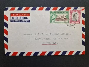 Sarawak 1950's QEII Airmail "Harper, Gilfillan & Co" Cover To England #C63729 - Picture 1 of 2