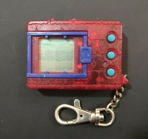 Digimon Digivice 1997 Virtual Pet -  Bandai Transparnt Red w Blue Border