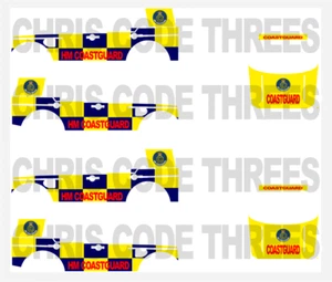 Code 3 Adhesive Vinyl Decal Suit 1/76 Oxford Diecast Land Rover - Coastguard 2pk - Picture 1 of 4