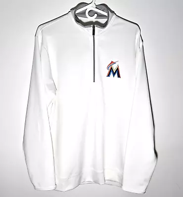 Miami Marlins 1/4 Zip Track Jacket | 2012 Retro Logo | Polyester Mens Large - Image 1 of 4