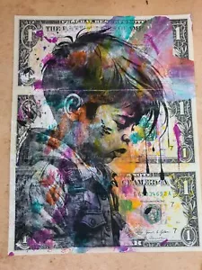 Wolfi Waeger Money Art Real Dollars 1/1 -*Hidden Tears* SEE VIDEO A27 - Picture 1 of 9