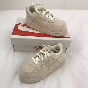 Stussy x Nike Air Force 1 Low - Fossil - Size UK Kids 4.5 & 7.5 & 13.5 - Picture 1 of 20