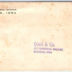 Sello de 3 piezas sobre comercial Waterloo Iowa 203 década de 1930 edición codorniz & co sin enviar - Imagen 1 de 3