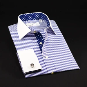 Blue Winchester Business Shirt With Stars Inner Lining Fashionable Design Smart - Picture 1 of 7