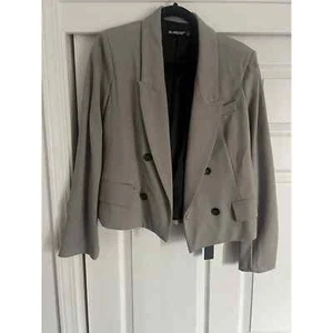 NWT Blank NYC Cropped Greige Double Breasted Jacket Size M Career Work - Picture 1 of 5