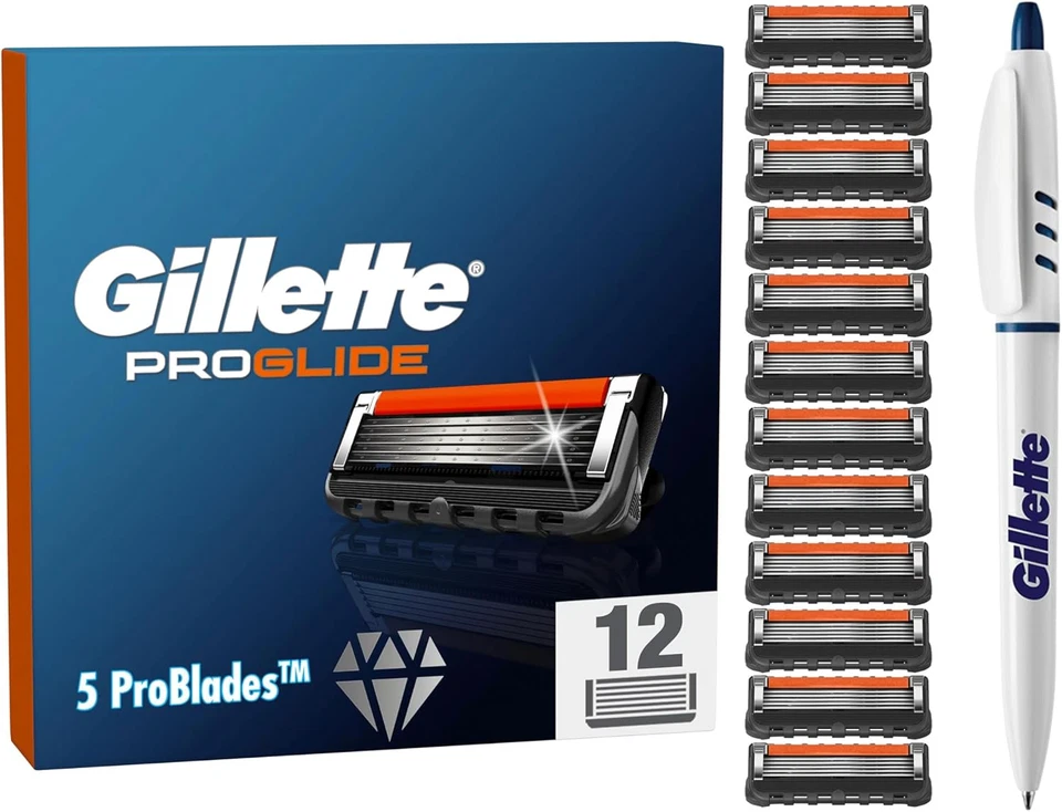 Promo Gillette Fusion 5 Proglide LAMETTE DA BARBA 12 RICAMBI ORIGINALI..