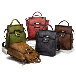Damen Rucksack große Kapazität handgefertigte Vintage Tasche Luxus hochwertiges Leder - Bild 1 von 29