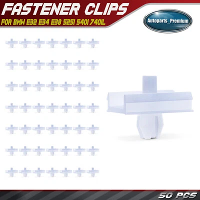 50Pcs 7mm Nylon Side Moulding Retainer Clips for BMW E32 E34 E38 525i 540i 740iL - Image 1 of 4