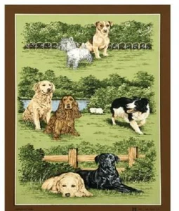 Samuel Lamont UK  Dog Breeds Cotton Tea Towel Westie Spaniel Terrier Lab - Picture 1 of 1
