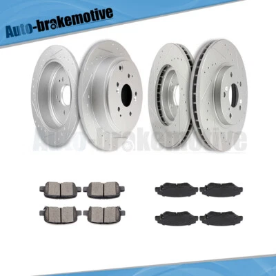 FRONT + REAR BRAKE PADS AND ROTORS DISCS KIT FOR 2003-2008 HONDA PILOT EX 3.5L Foto 1 de 4