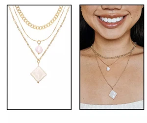 New Trendy Multilayered Dainty Jewelry Chain Pearl Choker Pendant Boho Jewelry - Picture 1 of 9