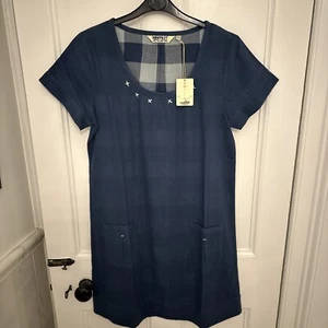 Lovely Seasalt Marrack Dress Size 10 Lister Squall Blue Pockets 100% Cotton NEW - Picture 1 of 6