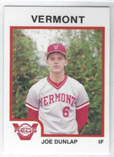 1987 Vermont Reds (Double A-Cincinnati Reds) Joe Dunlap