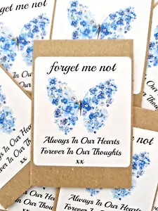 Forget Me Not Funeral Favours Memorial Remembrance Seeds x 12 (F8NP) - Picture 1 of 4