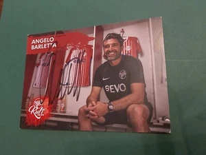 K. Offenbach, A. Barletta, 20/21, cartolina autografata, calcio - Foto 1 di 1