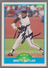 Autographed 1989 Score Brett Butler - Giants