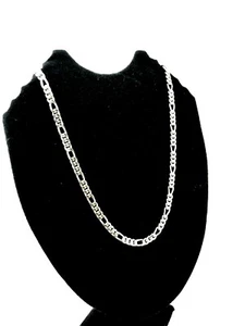 Collar de cadena Figaro de plata esterlina 925. 19,5"/ 50 cm 45 gramos - Imagen 1 de 12
