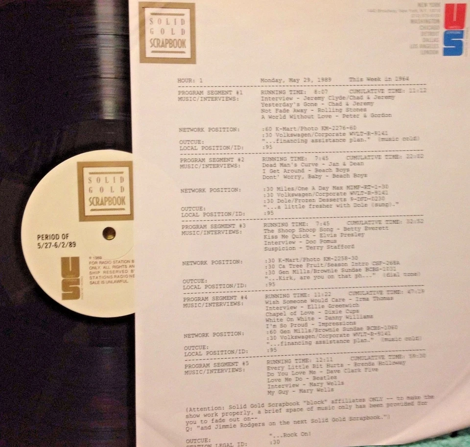 RADIO SHOW: 5/29/89 THIS WEEK '64 BEATLES, ROLLING STONES, DC5, PETER & GORDON - Image 1 of 1