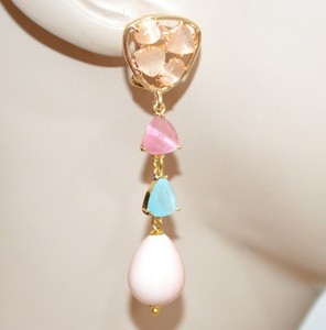 Pendientes bisutería azules de oro rosa | Compra online en