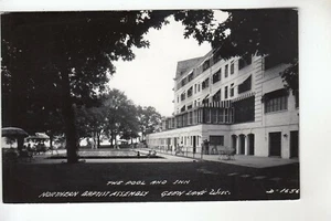 Cook Real Photo Postcard Pool and Inn Northern Baptist Assembly Green Lake WI - Picture 1 of 1