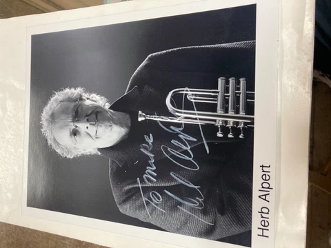 Vintage Herb Alpert Autograph photo 8 x 10 original Kodak back Cover