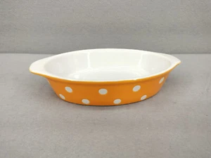 Signature Housewares Kasserolle Backform Keramik 5,5" orange mit weißen Tupfen - Bild 1 von 5