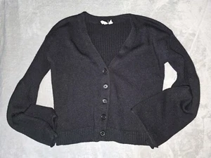 Damen Cardigan Pullover schwarz langglockenlangarm Ärmel Anthropologie XS Nylon - Bild 1 von 7