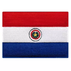 PARAGUAY BANDERA PARCHE PARCHE PARAGUAYO SUDAMERICANO BORDADO HIERRO EN EMBLEMA BANDERA - Imagen 1 de 1