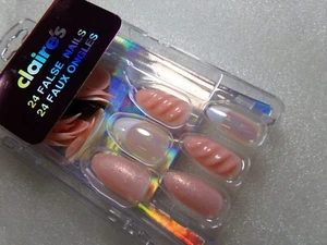 Claire's Icing Nails Pink Unicorn Power GLUE ON Medium Stiletto - Picture 1 of 3
