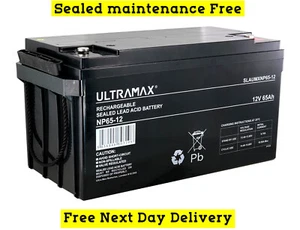 12V 65AH Batería de ocio de ciclo profundo tipo AGM/GEL TOTALMENTE SELLADA, AUTOCARAVANA, BARCO - Imagen 1 de 3