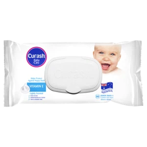 Curash Baby Wipes Vitamin E 80 Pack Protect Against Nappy Rash Babycare - Picture 1 of 3