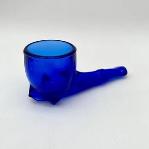 Vintage Cobalt Glass Smoking Tobacco Pipe Decorative 6” Toothpick Holder Vase - Picture 1 of 8