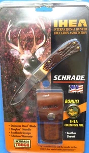 Schrade USA {5UH} Uncle Henry “IHEA” Lockback Knife with Sheath & Pin-Clampac - Picture 1 of 10