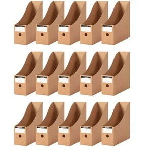 	15 Packs Brown Cardboard Magazine File Holder Bulk Collapsible Magazine Folder	 - Picture 1 of 7