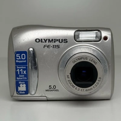 Olympus FE-115 Silver Compact Digital Camera TESTED & WORKING! - Image 1 of 4
