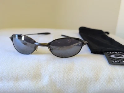 Oakley Vintage E Wire Silver Frames Charcoal Lens - Image 1 of 4