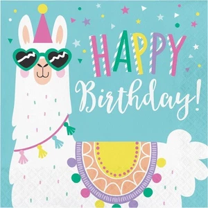 Llama Party Happy Birthday Lunch Napkin (16) - Picture 1 of 1