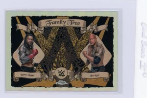 2025 Topps Chrome WWE Family Tree The Rock Roman Reigns Black Refractor /10 - Picture 1 of 2