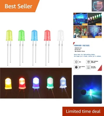 Diodos surtidos LED multicolores de 5 mm 100 piezas - perfectos para proyectos y más Foto 1 de 4