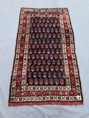 3'4" x 5'6" Antique Caucasian Medallion Rug, Rare Tribal Nomadic Fine Rustic Rug - Image 1 of 4