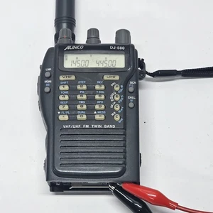 Alinco DJ-580T Dual Band Handheld Transceiver VHF/UHF TESTED WORKS BATTERY AS IS - Picture 1 of 6