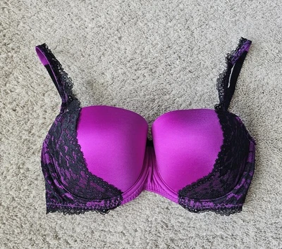 Victoria's Secret Very Sexy Balconet Bra Purple Black 36D Lace Lingerie Intimate - Image 1 of 4