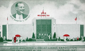 1936 Great Lakes Exposition Ohio Building Postcard - Picture 1 of 2