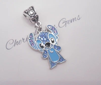 LILO & STITCH PULSERA COLGANTE DE CUENTAS Y COLLAR COLGANTE Y BOLSA CRISTAL AZUL Foto 1 de 4