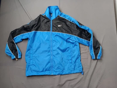 Vintage Reebok  Windbreaker Jacket L Blue Full Zip Big Vector Logo 90s EUC Mens - Image 1 of 4