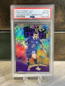 Christian Pulisic 2022-23 Topps Finest UCC The Man PURPLE REFRACTOR  /299 PSA 10 - Picture 1 of 3
