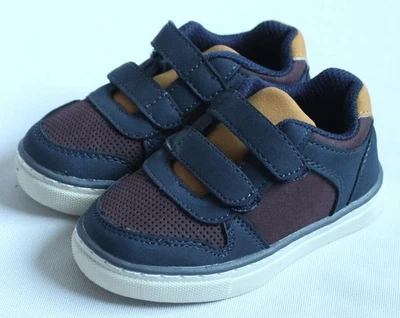 Falls Creek Toddler Size 6 RUSTY Hook-and-Loop Sneakers Navy/Maroon Shoes - Image 1 of 4