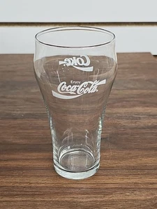 Vintage WHITE LOGO “ENJOY COCA-COLA COKE” Clear 16 Oz Drinking Glass - Picture 1 of 4