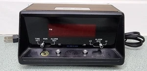 Vintage Sears Electric Alarm Clock 106T 7196 Wood Grain Finish - Tested (READ) - Picture 1 of 9